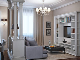 гостиная и спальня в элитной квартире, г.Казань, неоклассика, Lumier3Design Lumier3Design Living room