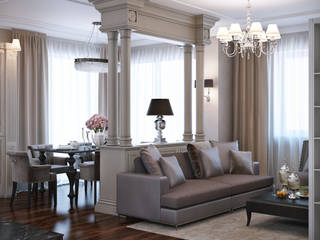 гостиная и спальня в элитной квартире, г.Казань, неоклассика, Lumier3Design Lumier3Design Classic style living room