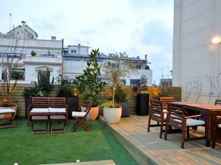 Terraza Muntaner, ésverd - jardineria & paisatgisme ésverd - jardineria & paisatgisme Eclectic style balcony, veranda & terrace