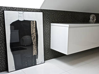 Łazienka B&W, KRY_ KRY_ Modern bathroom