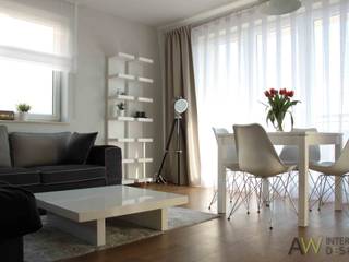 APARTAMENT W KRAKOWIE, AW INTERIOR DESIGN AW INTERIOR DESIGN Modern living room