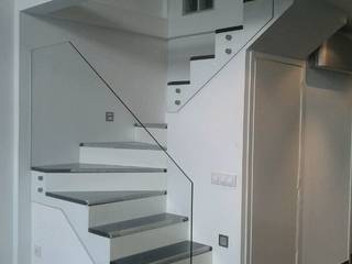 Un antes y después de realización de proyecto integral con decoración y reforma en Loft., key home designers key home designers Modern corridor, hallway & stairs