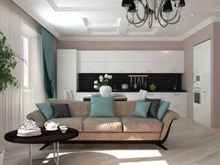 Гостиная черно-белое ар-деко, Kalista Kalista Living room