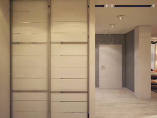 Сочный минимализм, tatarintsevadesign tatarintsevadesign Minimalist corridor, hallway & stairs