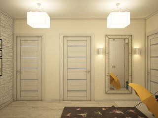 Эко-квартира, tatarintsevadesign tatarintsevadesign Classic corridor, hallway & stairs