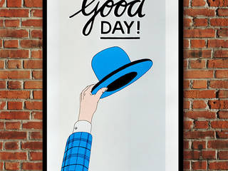 Good Day!, Lennart Wolfert - Graphic Artist Lennart Wolfert - Graphic Artist Minimalistyczny salon Akcesoria i dekoracje