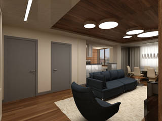 Квартира в г.Калининграде, AGRAFFE design AGRAFFE design Minimalist Oturma Odası