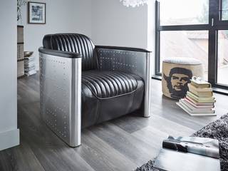 Sessel Dantos Schwarz Aluminum Antik Optik mit Nieten homify Ausgefallene Wohnzimmer Sofas und Sessel