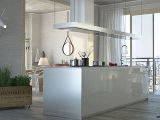 Spazio cucina e living, Onlydesign Onlydesign Modern kitchen