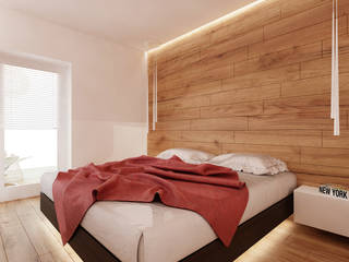 Projekt sypialni w drewnie, Ale design Grzegorz Grzywacz Ale design Grzegorz Grzywacz Minimalistische Schlafzimmer