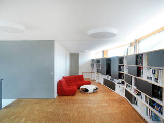 Passivhaus in Bertrange, STEINMETZDEMEYER architectes urbanistes STEINMETZDEMEYER architectes urbanistes Media room
