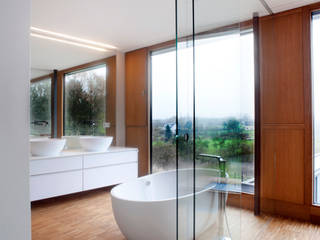 Passivhaus in Bertrange, STEINMETZDEMEYER architectes urbanistes STEINMETZDEMEYER architectes urbanistes Modern bathroom
