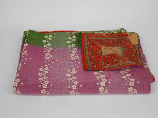 Vintage Indian kantha Quilts & Throws, Rebecca's Aix Home Rebecca's Aix Home غرفة نوم