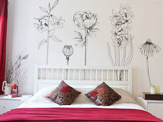 Hand drawn flower (pack 1) wall stickers Vinyl Impression Paredes y pisos de estilo ecléctico Decoración de paredes