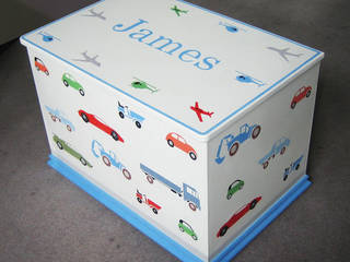 Transport Themed Personalised Toy Box , Anne Taylor Designs Anne Taylor Designs Chambre d'enfant moderne Bois Effet bois
