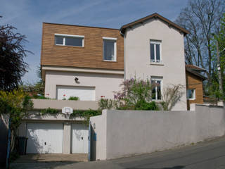 Extension bois sur terrasse, Saint Genis Laval, RGn architecte RGn architecte Casas estilo moderno: ideas, arquitectura e imágenes