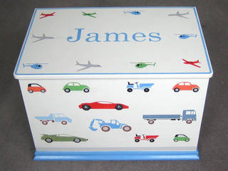 Transport Themed Personalised Toy Box , Anne Taylor Designs Anne Taylor Designs Дитяча кімната Дерево Дерев'яні