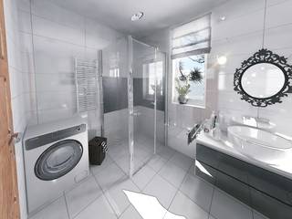 Łazienka BLACK & WHITE, D2 Studio D2 Studio Salle de bain minimaliste