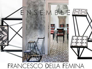 Ensemble tables/pedestals, Francesco Della Femina Francesco Della Femina Mediterranean style living room