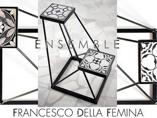Ensemble tables/pedestals, Francesco Della Femina Francesco Della Femina Mediterranean style living room