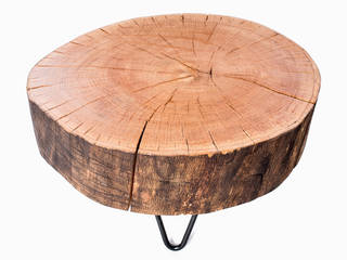 Stolik kawowy z drewna dębu - plaster. Onetree 10., Onetree Onetree غرفة المعيشة