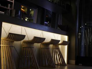 Projeto Comercial - Restaurante Japonês, Gabriela Herde Arquitetura & Design Gabriela Herde Arquitetura & Design Bares y clubs de estilo industrial