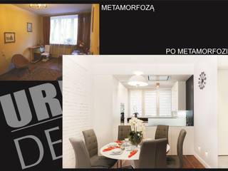 METAMORFOZA MIESZKANIA NA MOKOTOWIE 68 M2, studio wnętrz URBAN-DESIGN studio wnętrz URBAN-DESIGN