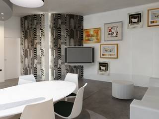 Ridistribuire gli spazi: da appartamento anni 60 a moderno con living open space, Azzurra Lorenzetto Azzurra Lorenzetto Modern living room