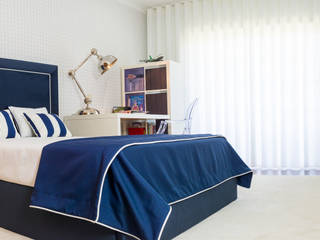 Quarto Azul, Ângela Pinheiro Home Design Ângela Pinheiro Home Design Eklektik Yatak Odası