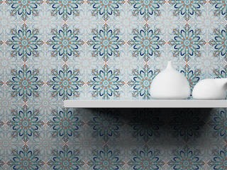 Luxury Wallpaper, Mockbee and Co Mockbee and Co Salas de estar mediterrânicas