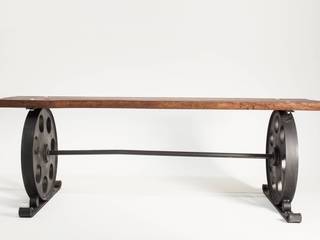 Steel and reclaimed wood bench „LOCOMOTIVE” - NordLoft, NordLoft - Industrial Design NordLoft - Industrial Design Industrial style garden