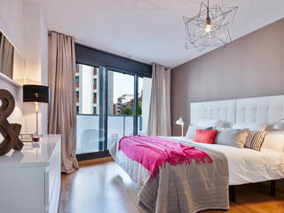 DECORACION DE PISO TURISTICO EN DIAGONAL MAR by JUDITH FARRAN de HOMED ECO , Home Deco Decoración Home Deco Decoración Modern style bedroom