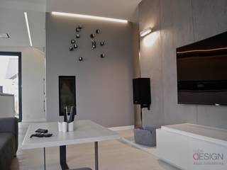 Projekt Gowarzewo, kabeDesign kasia białobłocka kabeDesign kasia białobłocka Modern Living Room Fireplaces & accessories