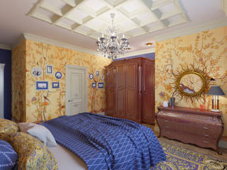 Визуализация классической спальни , OK Interior Design OK Interior Design غرفة نوم