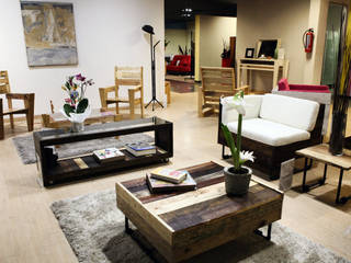 Mobiliario con madera reciclada (Pallets), Mecate Studio Mecate Studio Industrialny salon Kanapy i fotele