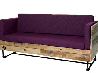 Mobiliario con madera reciclada (Pallets), Mecate Studio Mecate Studio Industrial style living room