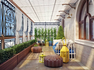 Летняя терраса в частном доме, Sweet Home Design Sweet Home Design Mediterranean style balcony, veranda & terrace