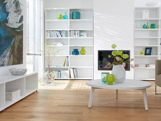 Wohnzimmer, Regalraum GmbH Regalraum GmbH Modern Living Room Chipboard White
