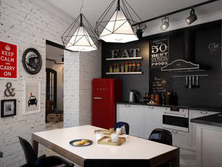 NY loft, Reroom Reroom Nhà bếp phong cách công nghiệp