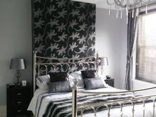 Glamorous Monochrome Bedroom, Kerry Holden Interiors Kerry Holden Interiors オリジナルスタイルの 寝室