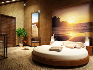 Спальня в пентхаусе, Anfilada Interior Design Anfilada Interior Design Mediterrane Schlafzimmer