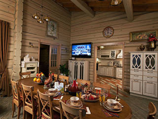 Дом, Николай Карачев Николай Карачев Rustic style dining room