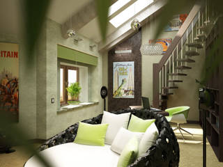 Зеленая комната, Anfilada Interior Design Anfilada Interior Design Ausgefallene Wohnzimmer