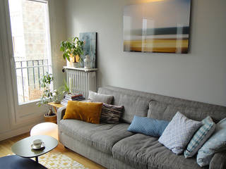 Rénovation complète d'un T3 à Montrouge, CORTOT Architecture Interieure CORTOT Architecture Interieure Scandinavian style living room
