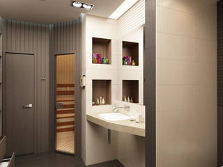 Ванная комната с сауной, Anfilada Interior Design Anfilada Interior Design Minimalistische Badezimmer