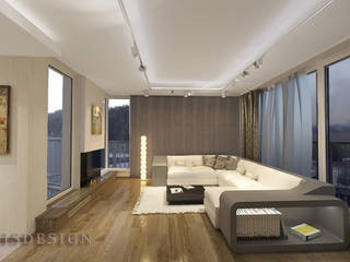 Минимализм в Резиденции Viladomy Milíčovský les, Прага., ISDesign group s.r.o. ISDesign group s.r.o. Minimalist living room