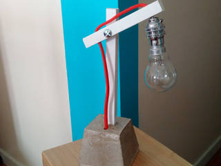 Design // Lampe bois-béton, Atelier Am Atelier Am Rumah Gaya Industrial