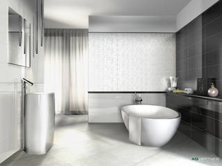 3D Render INTERNI PER CERAMICA, ADVERTNEW ADVERTNEW Phòng tắm phong cách hiện đại