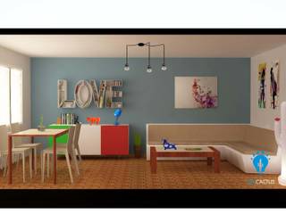 "Living room fun", blucactus design Studio blucactus design Studio モダンデザインの リビング