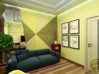 Яркая спальня-кабинет с настроением, Anfilada Interior Design Anfilada Interior Design Спальня